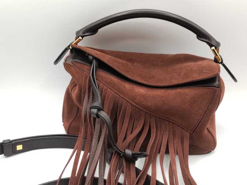 ロエベ買取 パズルバッグ フリンジ スエード